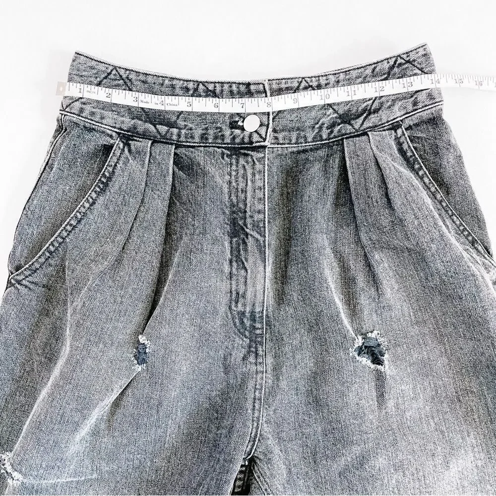 Rachel Comey Gypsy Couture Distressed Frayed Pleated High Rise Jeans Rare Sz 6
